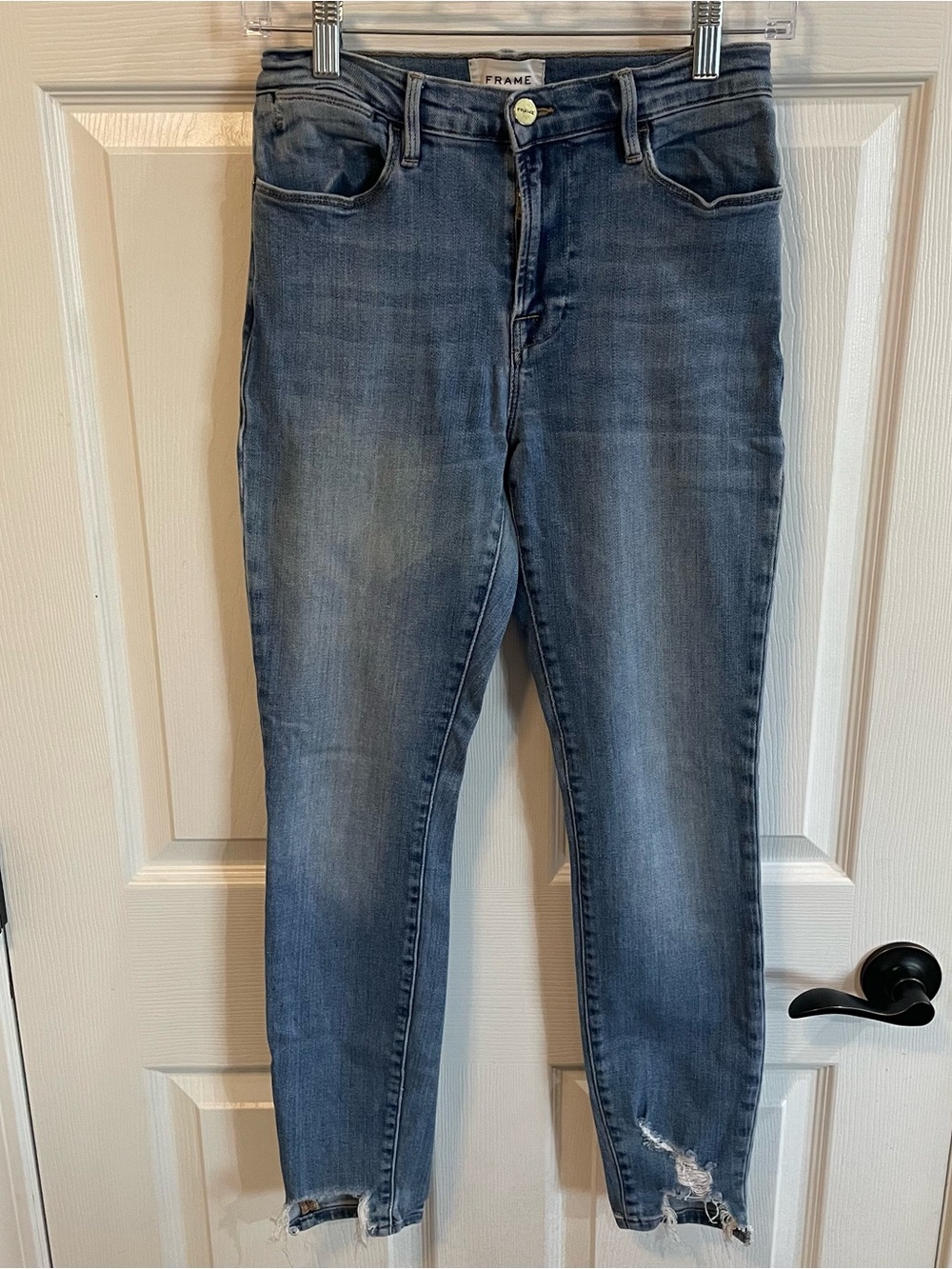 FRAME Le High Skinny Distressed Ankle Jeans Size 27
